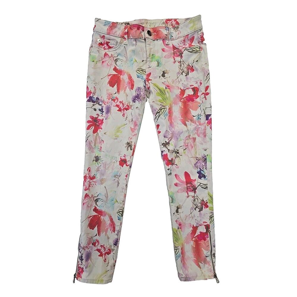 DL1961 Womens Florence Floral Jeans Sz 28 Insta Sculpt Cropped Carnival Fairy